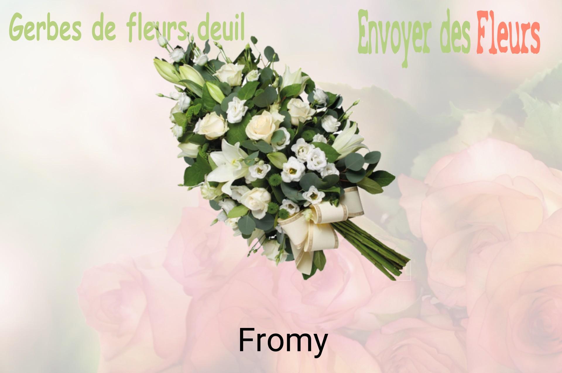 Gerbe de fleurs de deuil livrée à Fromy